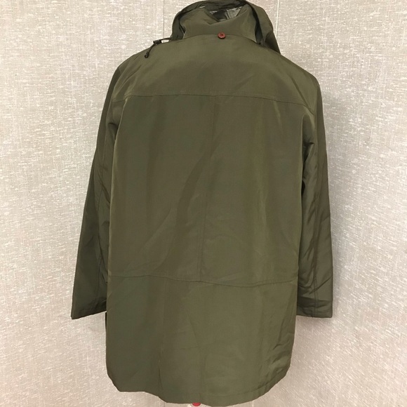 Gallery Woman Olive-Sage Water Repellent Trench Coat Jacket Size 1X - Picture 4 of 12